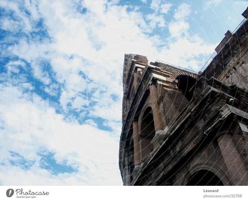 Colosseum Building Clouds Italy Sky Rome Historic Column Stone cloud perspective Monument