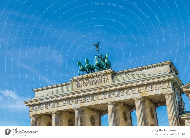 Brandenburg gate with quadriga in Berlin Vacation & Travel Tourism Sightseeing Success Culture Sky Building Architecture Monument Old Historic Gate Tor