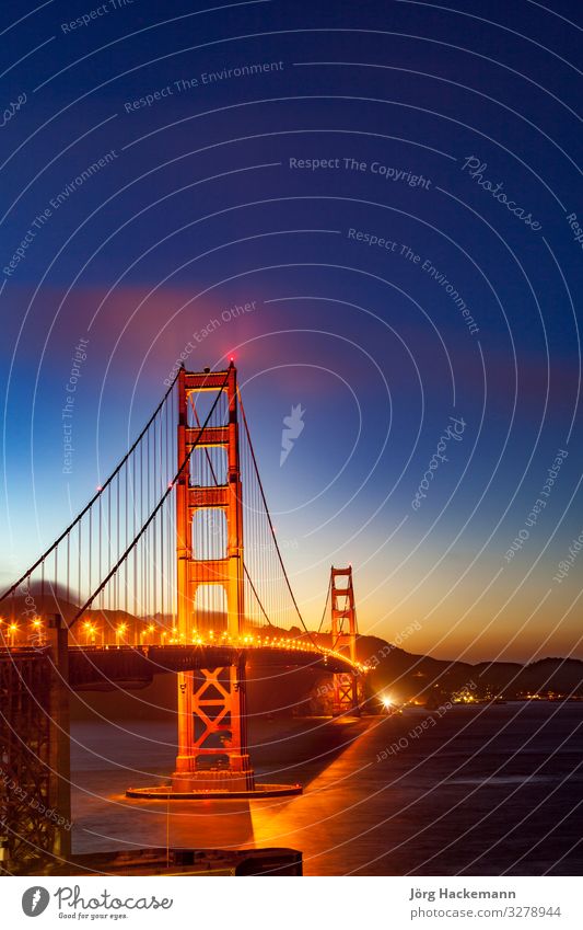 cars at golden gate bridge in late afternoon Bridge Red San Francisco USA america Motor vehicle Golden Gate Bridge Illuminate landmark Sunset