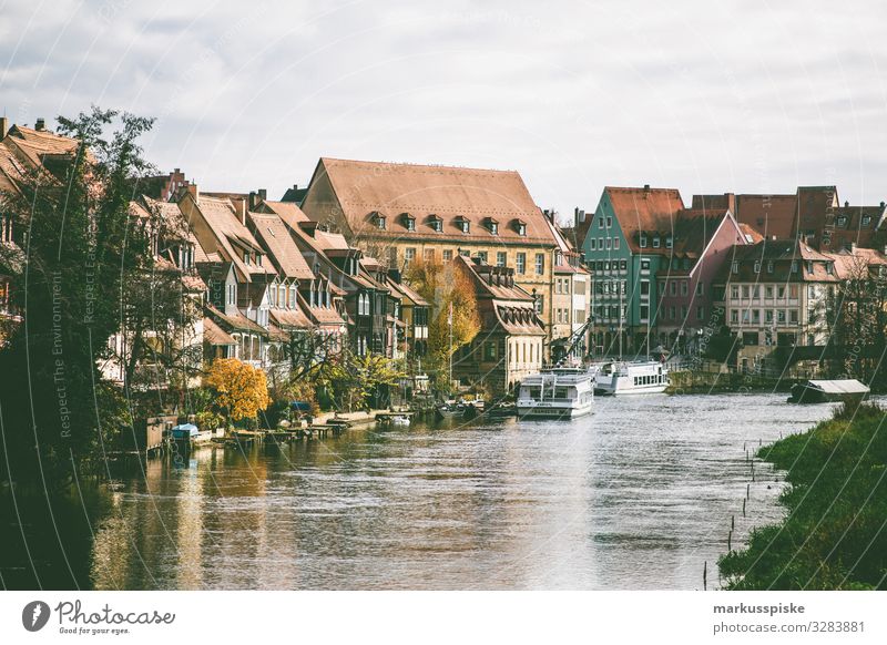 Bamberg view from Markusbrücke Lifestyle Vacation & Travel Tourism Trip Sightseeing City trip Landscape Climate Plant River bank Regnitz river Upper Franconia