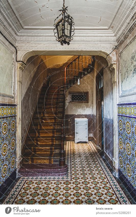 Old House Style Design House (Residential Structure) Decoration Art Work of art Culture Village Old town Palace Building Architecture Stairs Stone Wood Historic