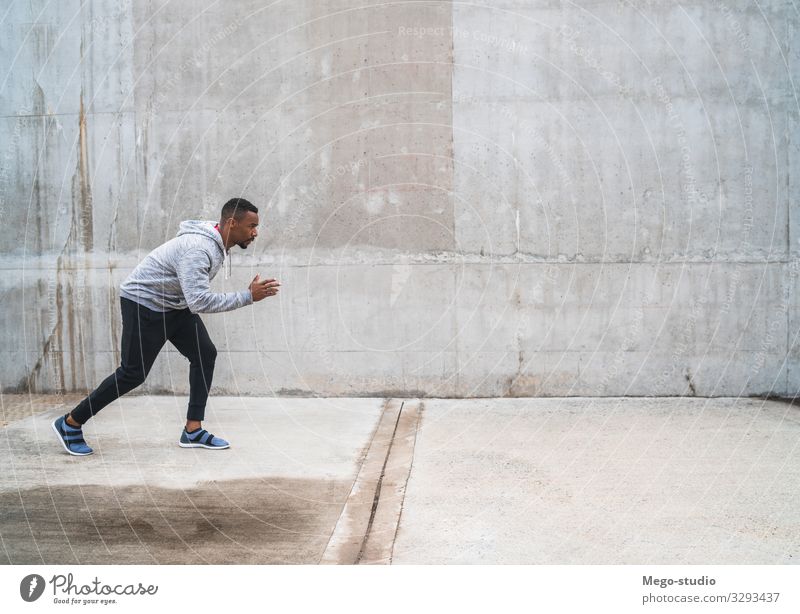 Portrait of an athletic man running. Lifestyle Personal hygiene Body Relaxation Leisure and hobbies Sports Jogging Human being Man Adults Fitness To enjoy