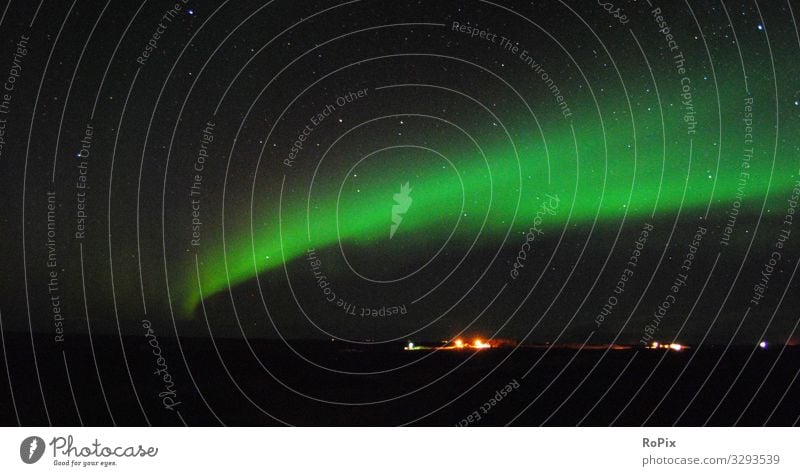 Northern lights on a starry night. Fog Aue fog Hohenlohe Valley mountain Highlands Tree Nature River course meander river Brook Water valley Landscape Moody