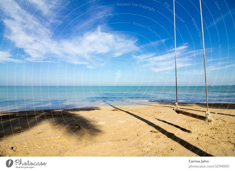 Lonely swing on a beautiful beach Wellness Relaxation Calm Meditation Vacation & Travel Tourism Far-off places Freedom Summer Summer vacation Sun Sunbathing