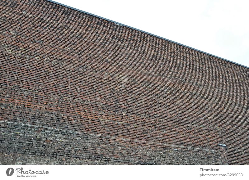 A lot of bricks put together in a meaningful way Wall (barrier) Wall (building) house wall brick wall Building Old Gloomy Town Backyard Architecture Deserted