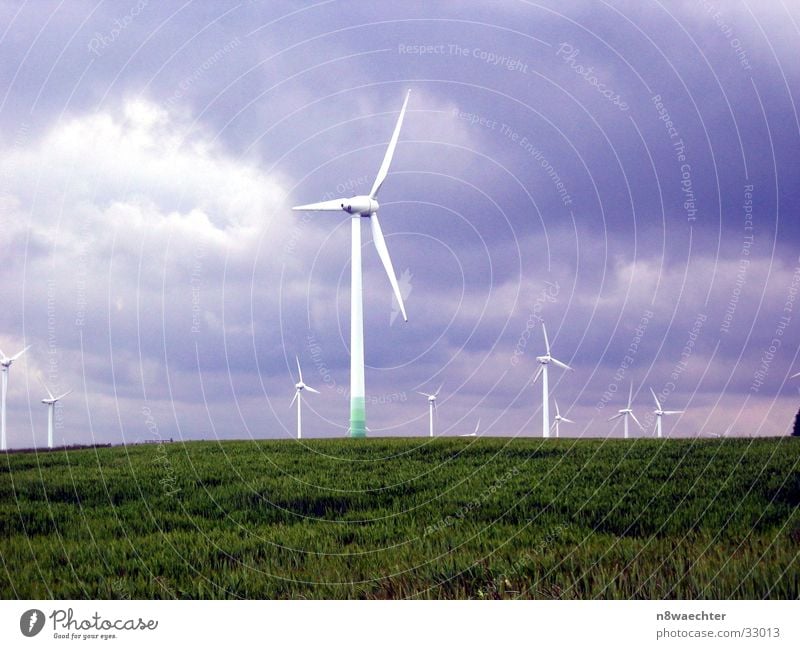 Wind power-2 Clouds Play of colours Dark Storm Wind energy plant Tower Contrast