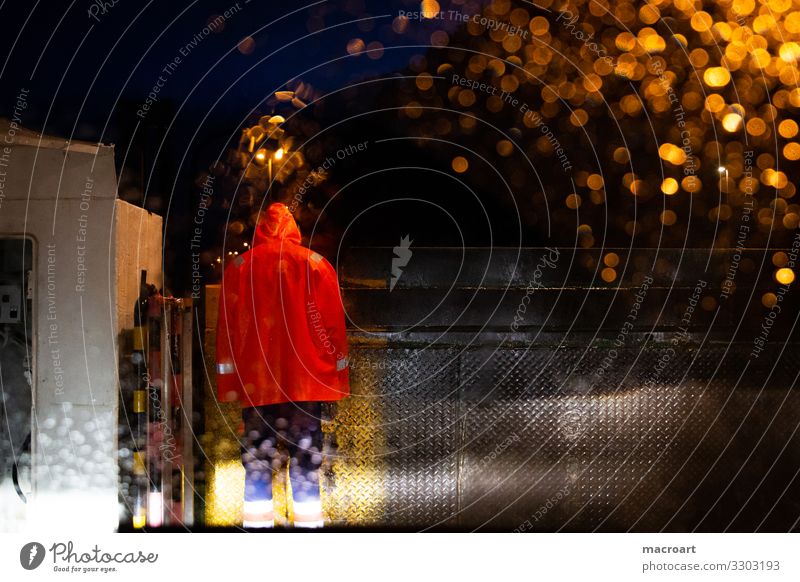 Ferryman Crossing Car Window Windscreen Motoring Dark Rain Creepy rain cape Rain jacket Scandinavia Night Flare Floodlight Car headlights Drops of water