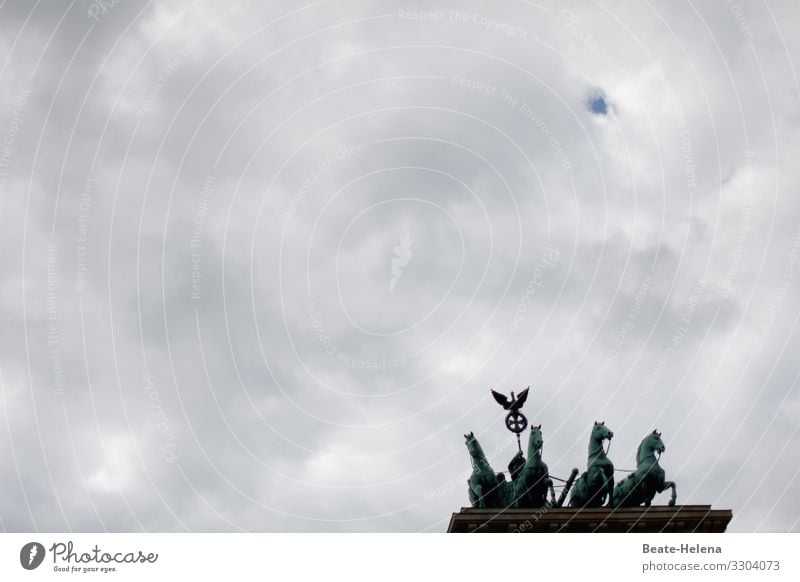 Bleak times with a glimmer of hope cloudy weather bleak times Exterior shot Gray overcast Bright spot Berlin Landmark Deserted Sky Clouds Weather