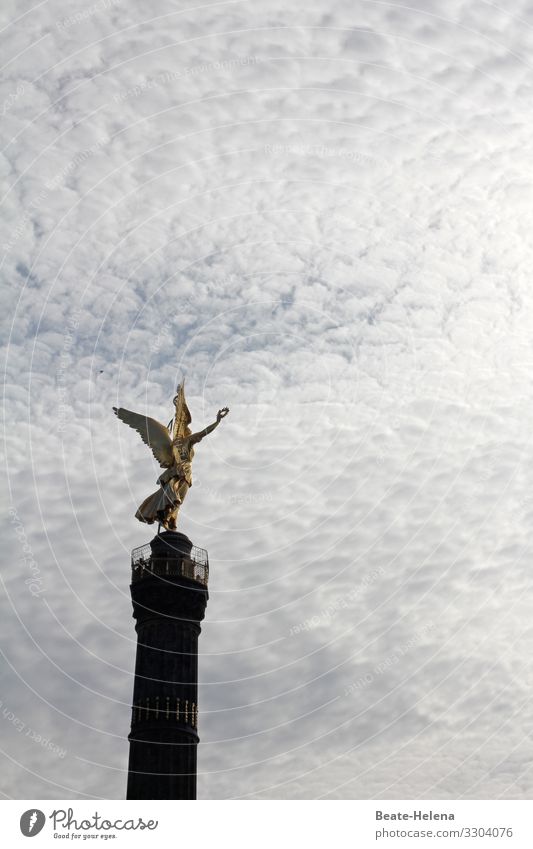 Lift off l So close to heaven Art Sky Clouds Berlin Berlin zoo Capital city Downtown Tourist Attraction Landmark Angel Sign Select Discover Flying Glittering