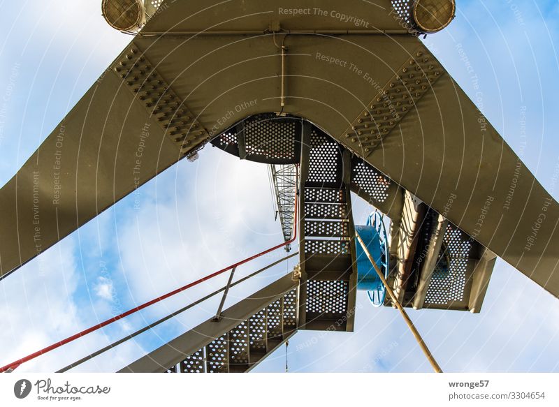 Crane number 16 in the former Magdeburg trading port Harbour Dockside crane Exterior shot Colour photo Industry Logistics Navigation Deserted Economy Day