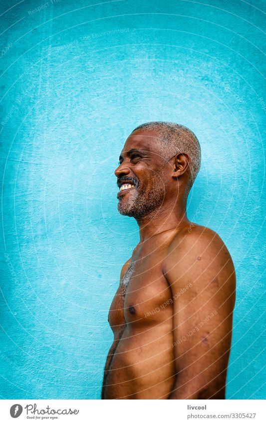 cuban man in a blue street IV, cuba Lifestyle Happy Island Human being Masculine Man Adults Body Skin Head Face Eyes Ear Nose Mouth Lips Teeth Facial hair