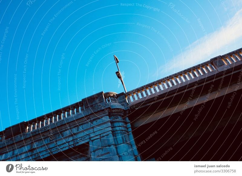 bridge architecture on the street in Bilbao city Spain path park sky outdoors fence structure construction background bilbao spain Exterior shot