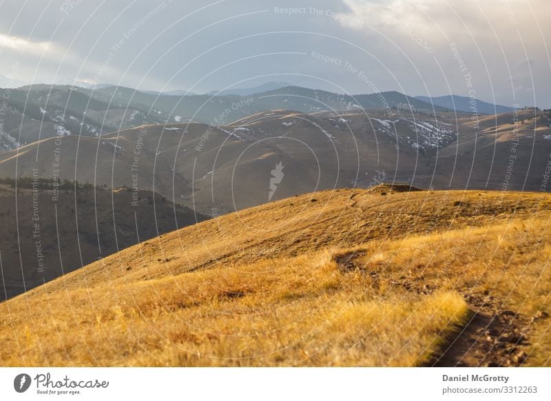 Mountain Views with Rolling Hills Nature Landscape Plant Earth Clouds Horizon Sunlight Spring Summer Autumn Beautiful weather Grass Park Meadow Field