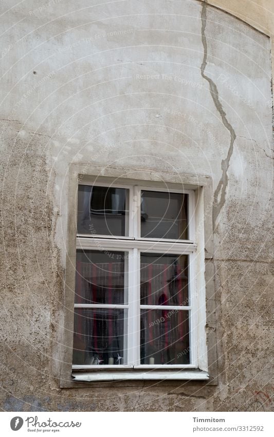 A crack in the wall here too Wall (building) Old Window Crack & Rip & Tear reflection House (Residential Structure) Broken bailer Decline