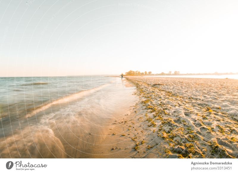 beach walk Beach seaside baltic Baltic Sea Baltic region Baltic states Poland Sand sunlight waves ocean Ocean Waves North Water