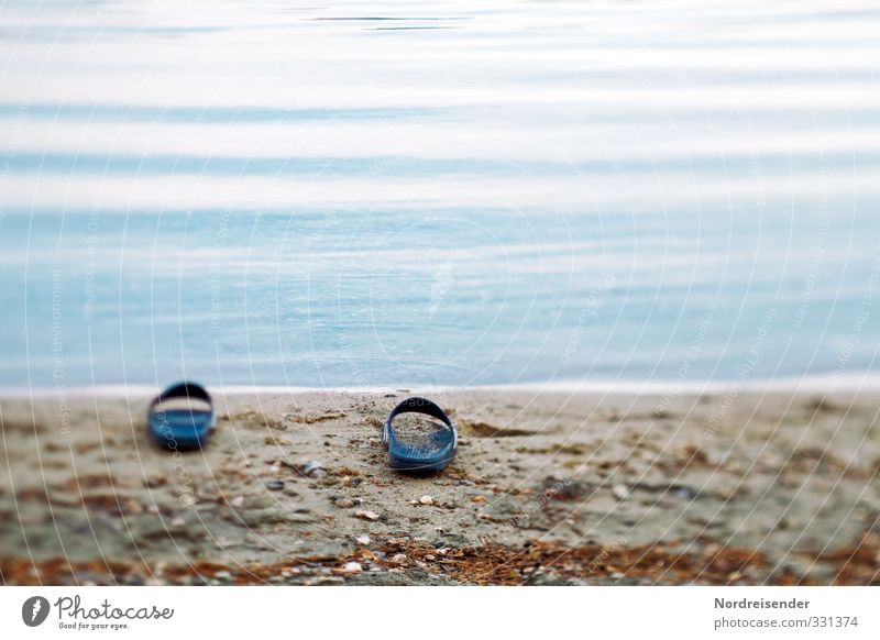 bathing weather Wellness Calm Vacation & Travel Camping Summer Summer vacation Sun Beach Ocean Retirement Closing time Sand Water Footwear Swimming & Bathing