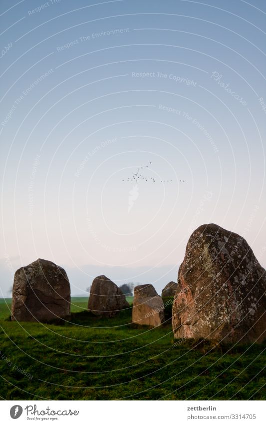 Great stone tomb Nobbin, Rügen Evening Village Twilight Fishing village put garden goor Island Cape Cap Arcona Coast Landscape Mecklenburg-Western Pomerania