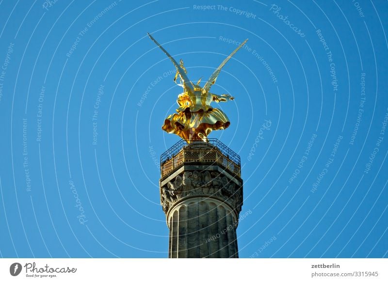 Goldelse from below Berlin leaf gold Monument Germany Angel Body Figure Goldelse victory statue big star Capital city Sky Heaven Deserted City Downtown Berlin