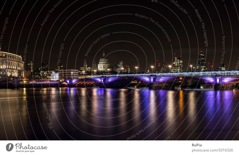 Skyline of London at night. Lifestyle Style Design Harmonious Relaxation Vacation & Travel Tourism Sightseeing City trip Art Architecture Environment Nature