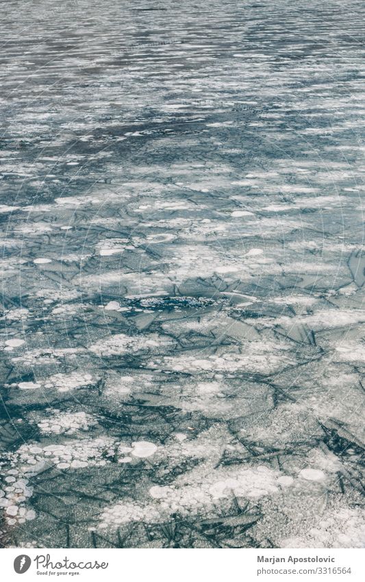 Surface of the frozen lake Nature Water Winter Ice Frost Lake River Freeze Cold Natural Blue Moody Environment Frozen Weather Surface of water