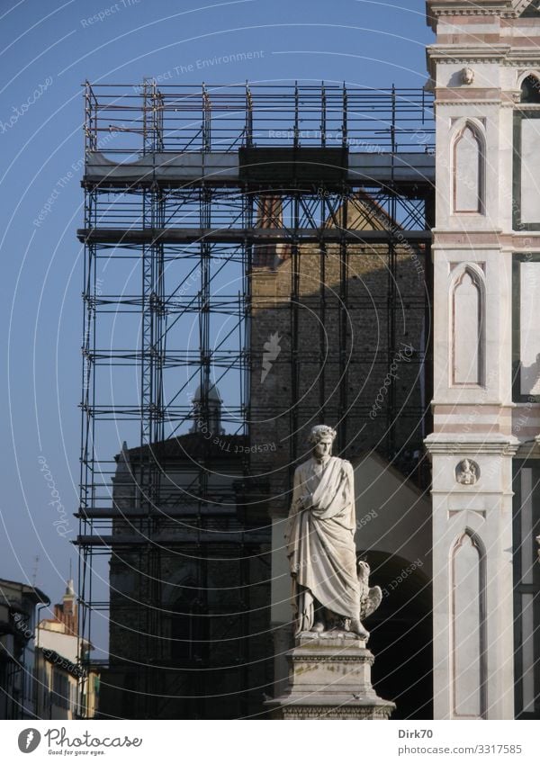 Florence, Santa Croce Vacation & Travel Tourism Sightseeing City trip Educational trip Art Sculpture Culture Tuscany Italy Downtown Church Architecture Facade