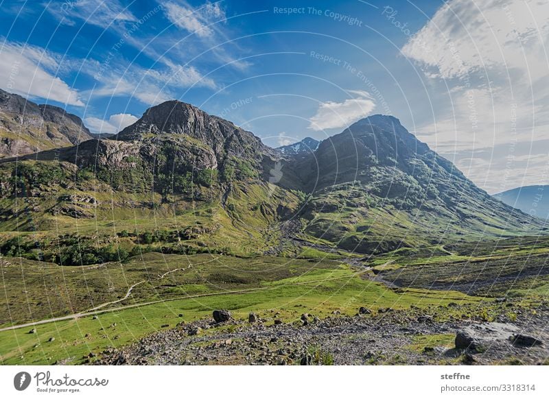 GLENCOE 2 Nature Landscape Beautiful weather Mountain Peak Hiking Highlands Glencoe Scotland Vacation & Travel Tourism Colour photo Exterior shot Copy Space top