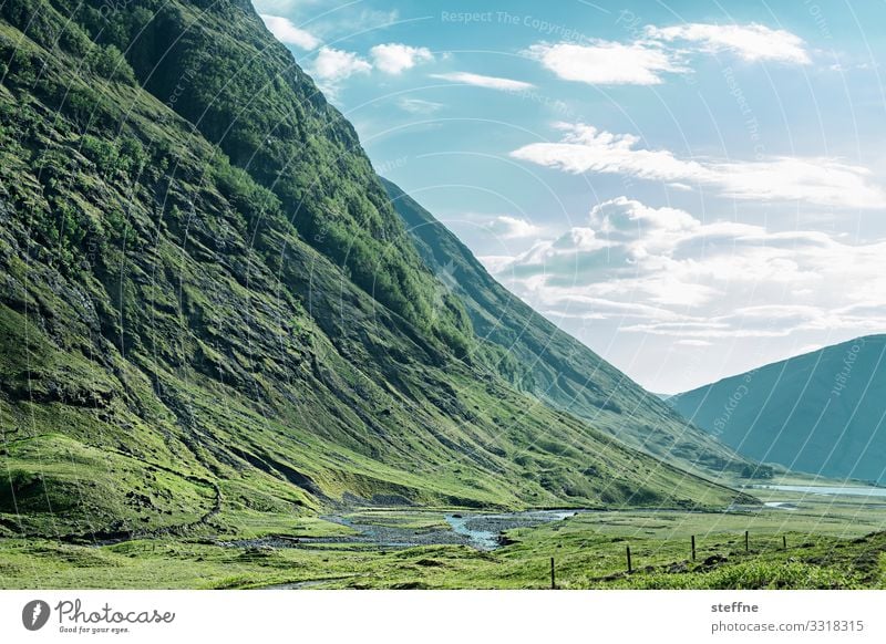 GLENCOE 4 Nature Landscape Mountain Green Valley Scotland Highlands Vacation & Travel Hiking Idyll Colour photo Exterior shot Deserted