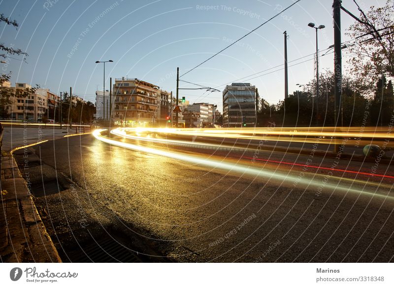 &#919;our of peak traffic in Athens.Car motion. Vacation & Travel Town Transport Street Movement Modern Speed Colour City moving background blured focus fast