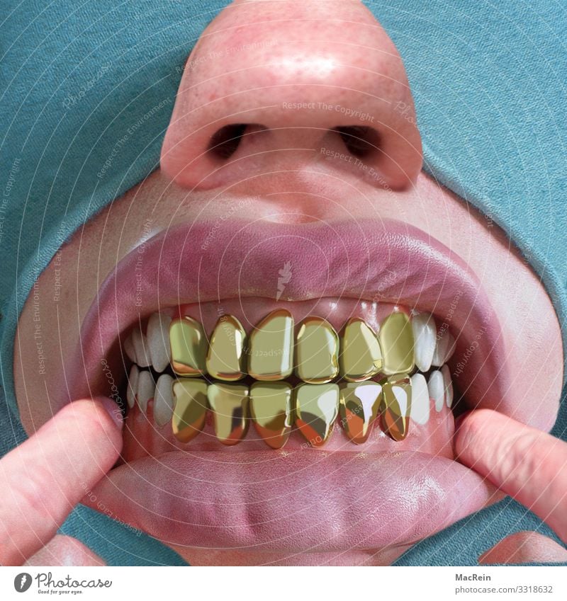 show teeth Mouth Lips Fingers Hideous Whimsical Gold tooth Gum Indicate Teeth Nose Colour photo Close-up