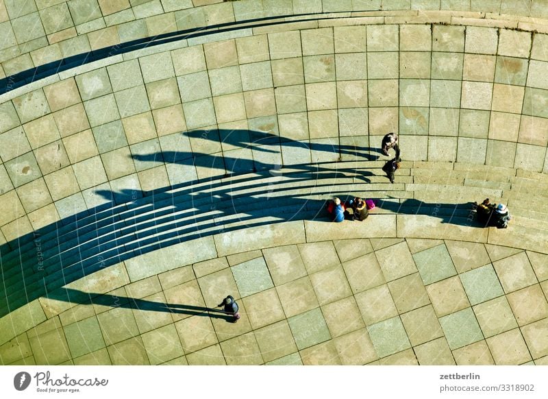 People from above Berlin City Germany Capital city Vacation & Travel Travel photography Town Tourism City life Human being Shadow Light Bird's-eye view Sidewalk