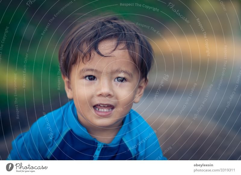 cute young boy playing and have a happy time Lifestyle Joy Happy Face Summer Child School Schoolchild Human being Boy (child) Family & Relations Friendship