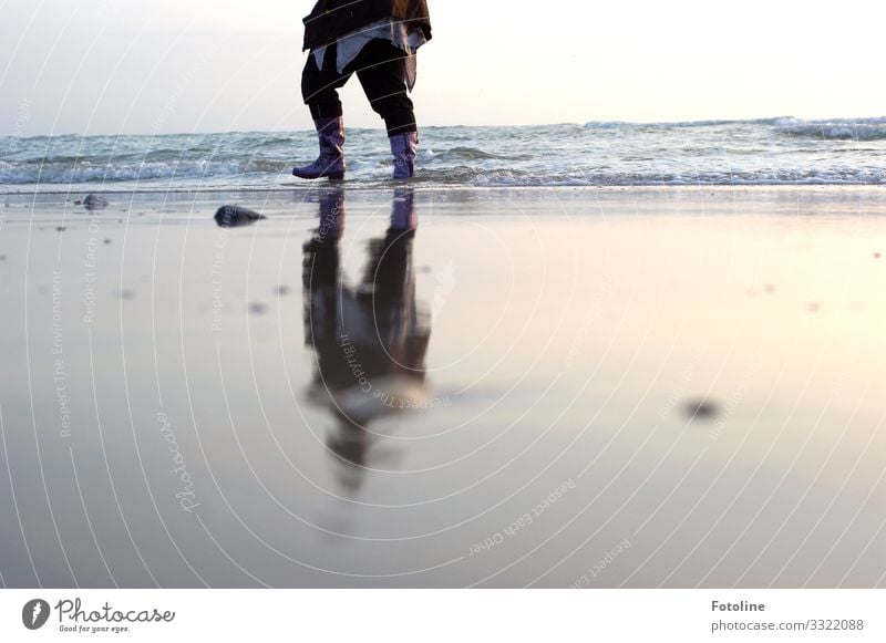 Love rubber boots :-D Environment Nature Landscape Elements Water Sky Cloudless sky Spring Waves Coast Beach North Sea Ocean Island Bright Wet Sandy beach Sylt