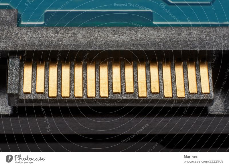 Close up view of hard disk computer. Computer Technology Media File Determination Disk Hard drive backup hardware sata Data hdd isolated Surface Information