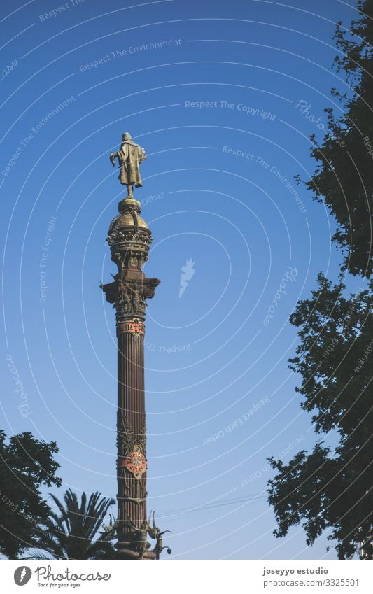 Cristobal Colon monument in Barcelona Vacation & Travel Americas Art Attraction Catalonia Christopher City cityscape Colombo columbus column cristobal