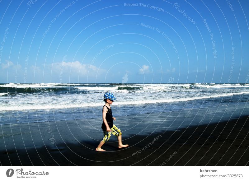 rollick tortuguero Landscape Contrast Fantastic Adventure Trip Boy (child) Child Freedom Beautiful weather Waves Far-off places Vacation & Travel coast Beach