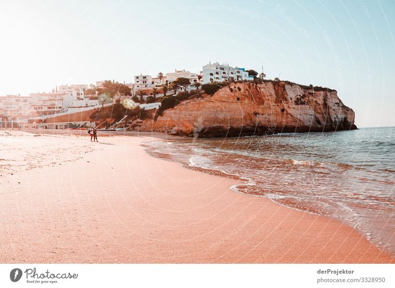 Carvoeiro in the morning Mediterranean Fishing village Vacation destination Portugal Algarve Vacation & Travel Sandy beach White Summer Lanes & trails