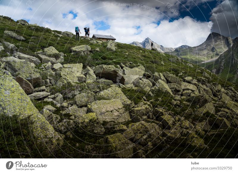 Ascent to the Mullehütte in the Malfontal in Tyrol Malfonalm mountains stones Riffler Mountaineer hike Mountain hiking Landscape Peak Rock Alps Nature