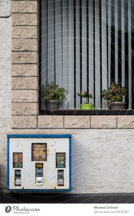 chewing gum dispenser Candy Chewing gum Shopping Happy Culture Old Simple Kitsch Past Lose Old fashioned Chewing gum box Colour photo Exterior shot Deserted