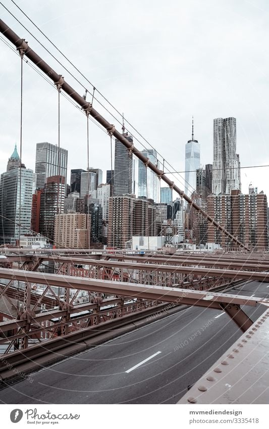 View from the Brooklyn Bridge New York City Manhattan Skyline