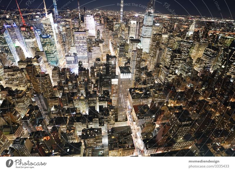 View of New York's urban canyons at night canyons of houses New York City Night shot Times Square Transport Road traffic Street