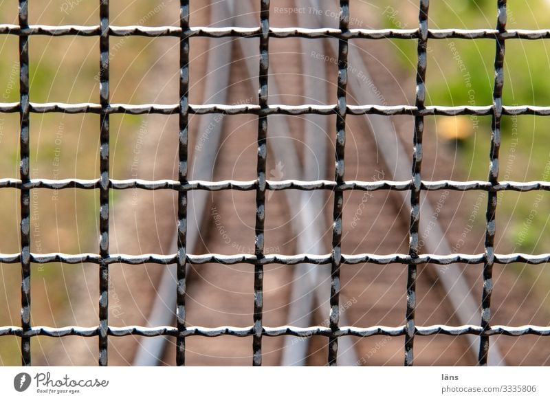 Separation lines Transport Traffic infrastructure Rail transport Railroad system Metal Protection Hamburg Grating Switch Connection Together Divide Colour photo