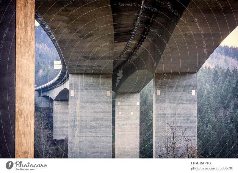 Under the freeway bridge! Machinery Engines Technology Energy industry Industry Bridge Manmade structures Transport Traffic infrastructure Road traffic Motoring