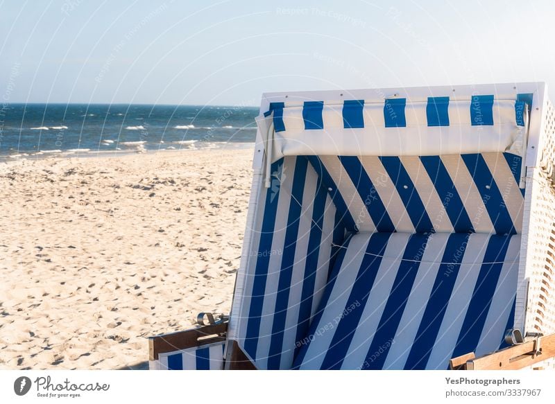 Beach chair on a german beach at the North Sea on Sylt Relaxation Summer Ocean Sand Beautiful weather Coast Optimism Frisian island German beach Germany