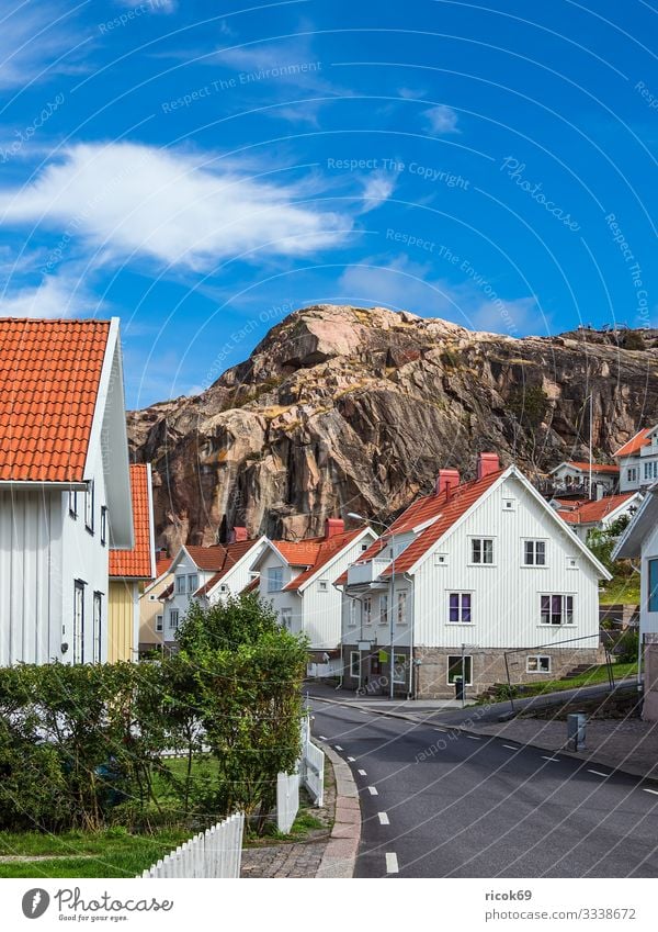 View of the town Fjällbacka in Sweden Relaxation Vacation & Travel Tourism Summer House (Residential Structure) Nature Clouds Rock Town Building Architecture