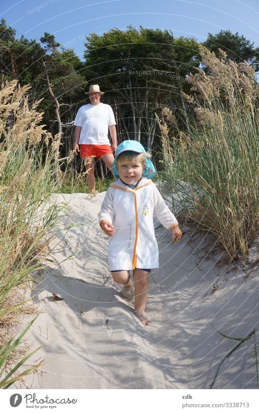 Childhood | Father & Son | Holiday Happiness II Harmonious Well-being Contentment Relaxation Summer Summer vacation Sun Beach Human being Masculine Boy (child)