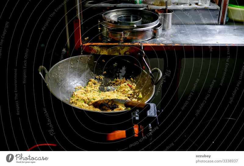 prepared asian street food called nasi goreng or fried rice Food Dinner Asian Food Crockery Pan Lifestyle Shopping Java Indonesia Asian rice dish Small Town