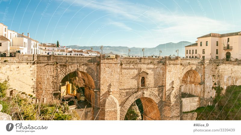 Ronda El Puente Nuevo Andalusia Spain Vacation & Travel Tourism Sightseeing City trip Human being Group Beautiful weather Canyon Europe Town Downtown Old town