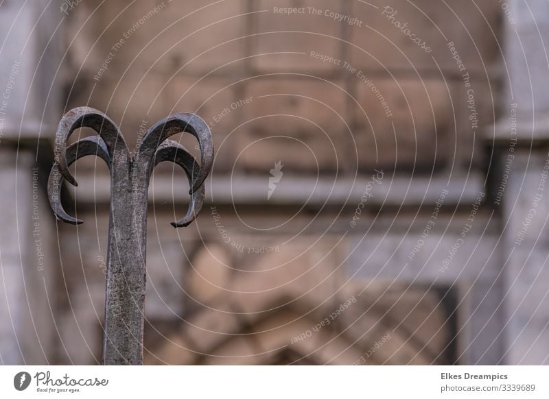 The fence Art Culture Town Downtown Deserted Dome Old Historic Belief Past Aachen Colour photo Subdued colour Exterior shot Close-up Detail Day