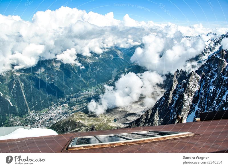 above the clouds Landscape Sky Clouds Weather Rock Alps Mountain Peak Snowcapped peak Glacier Stone Metal Rust Exceptional Gigantic Infinity Tall Contentment