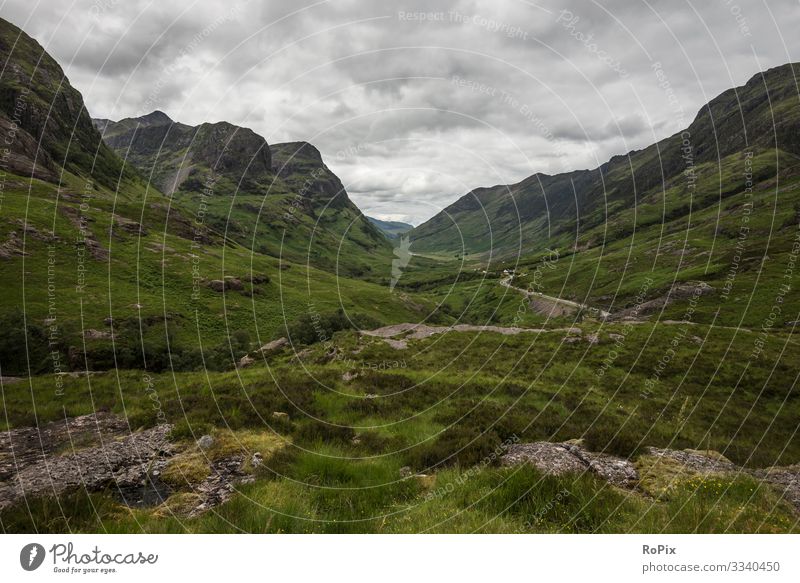 Glencoe valley in the scottish highlands. Lifestyle Style Healthy Fitness Wellness Relaxation Leisure and hobbies Vacation & Travel Tourism Sightseeing Hiking